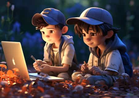 one_child_playing_on_his_computer_and_another_child_